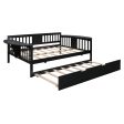 Espresso Wood Bed Frame with Trundle Supply