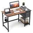 48 55-Inch Home Office Desk with 2 Drawers Hanging Hook-S Online