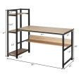 59-Inch Computer Desk Home Office Workstation 4-Tier Storage Shelves-Natural Online now