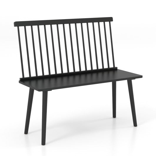 Entryway Bench for 2 with Spindle Back for Kitchen Dining Room Hallway-Black Online now