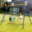 4-in-1 660 lbs Heavy Duty Swing Set for Kids Aged 3-9 Years Old-Yellow Cheap