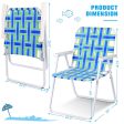 6 pcs Folding Beach Chair Camping Lawn Webbing Chair-Blue Online