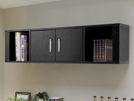 Wall Mounted Floating 2 Door Desk Hutch Storage Shelves For Sale