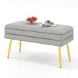 Velvet Upholstered Storage Bench with Removable Top-Grey Supply