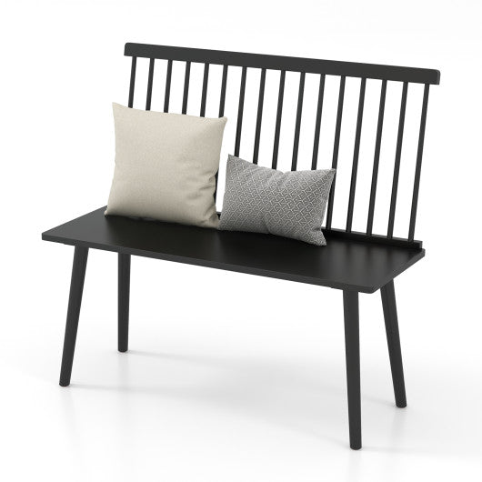 Entryway Bench for 2 with Spindle Back for Kitchen Dining Room Hallway-Black Online now