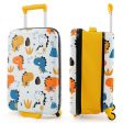 20 Inch Kids Rolling Luggage Foldable Hardshell Carry-on Suitcase on Wheels-Yellow Sale