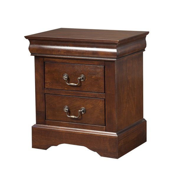 Solid Wood Cappuccino 2 Drawer Nightstand Online Hot Sale