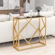 31.5 Inch Golden Heavy-duty Metal Frame Entryway Table with Foot Pads-Black Fashion