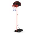 Adjustable Basketball Hoop System Stand Portable with 2 Wheels Fillable Base-Black & Red Online