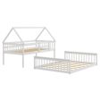 Twin Over Full House Bunk Bed with Ladder and Guardrails-White Online Sale