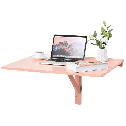 31.5 x 23.5 Inch Wall Mounted Folding Table for Small Spaces-Pink For Cheap