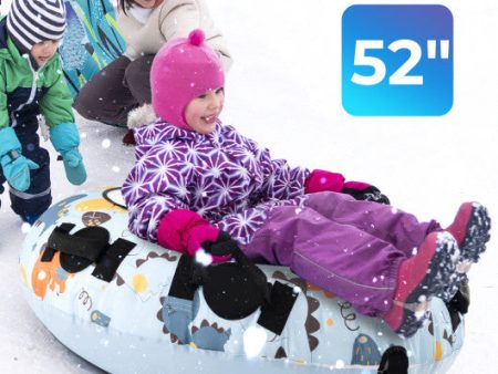 52 Inch Inflatable Snow Sled with Cold-Resistant and Heavy-Duty Material-Blue Supply