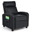 Ergonomic PU Leather Kids Recliner Lounge Sofa for 3-12 Age Group-Black Discount