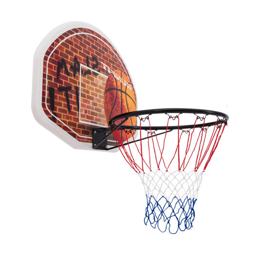 Wall Mounted Fan Backboard with Basketball Hoop and 2 Nets Online Sale