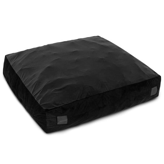 57 x 57 Inch Crash Pad Sensory Mat with Foam Blocks and Washable Velvet Cover-Black Hot on Sale