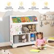 Kids Toy Storage Organizer with Book Shelf and Storage Cabinet-White on Sale