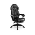 Gaming Chair Racing Style Swivel Chair with Footrest and Adjustable Lumbar Pillow-Gray Online now