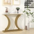 39-Inch Gold Entryway Table Modern Console Table with Faux Marble Tabletop-Golden Online Hot Sale