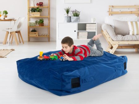 47 x 35.5 Inch Crash Pad Sensory Mat with Foam Blocks and Washable Cover-Blue Discount