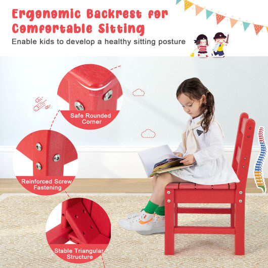 2 Pieces Kids Learning Chair set with Backrest-Red Fashion