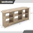 58 Inch TV Stand with 6 Open Storage Shelves for TVs up to 65 Inches-Gray Online