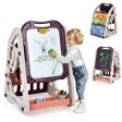 3-in-1 Kids Art Easel Double-Sided Tabletop Easel with Art Accessories-Red Fashion