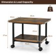 Under Desk Printer Stand with 360° Swivel Casters-Brown Online