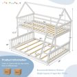 Twin Over Full House Bunk Bed with Ladder and Guardrails-White Online Sale