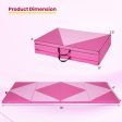 4-Panel PU Leather Folding Exercise Gym Mat with Hook and Loop Fasteners-Pink on Sale