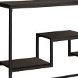 48  Brown and Black Frame Console Table With Shelves Discount