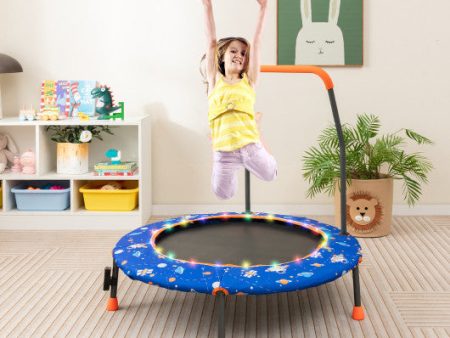 36 Inch Mini Trampoline with Colorful LED Lights and Bluetooth Speaker-Blue Online Hot Sale