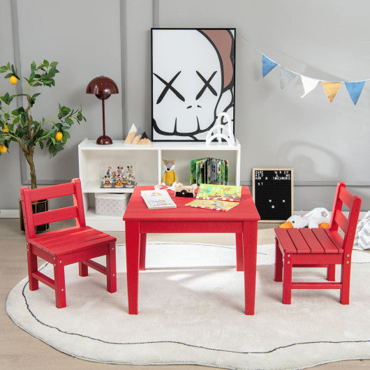 2 Pieces Kids Learning Chair set with Backrest-Red Fashion