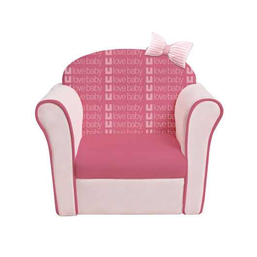 Original Kids Sofa with Armrest and Thick Cushion-Pink For Sale