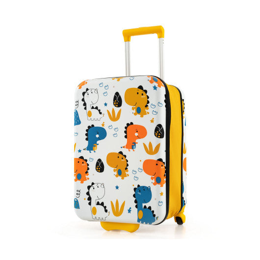 20 Inch Kids Rolling Luggage Foldable Hardshell Carry-on Suitcase on Wheels-Yellow Sale