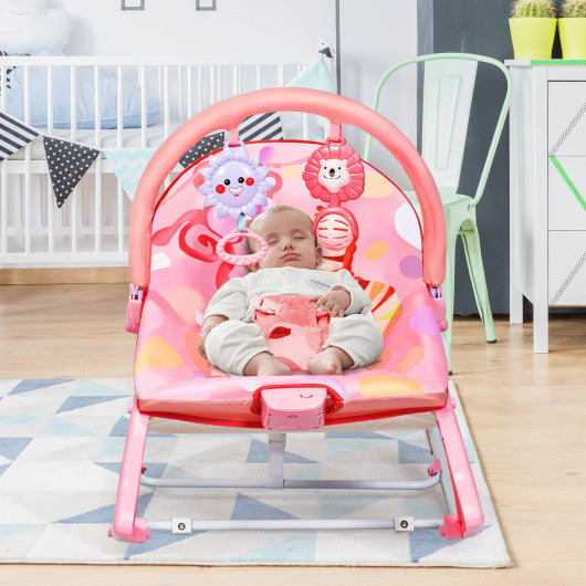 Adjustable Toddler Swing Bouncer & Rocker-Pink For Discount