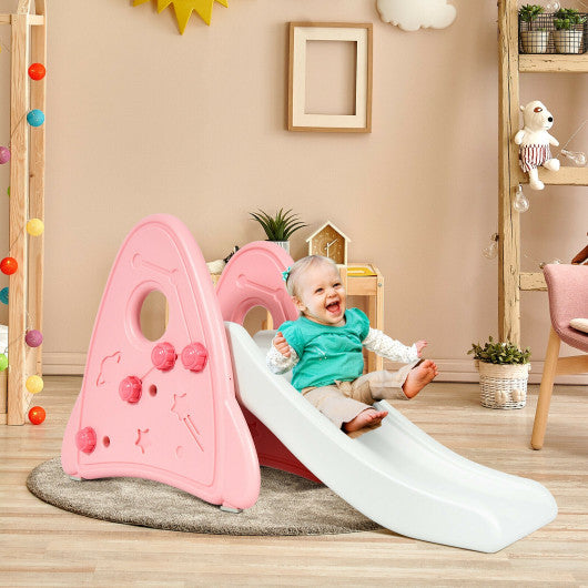 Freestanding Baby Slide Indoor First Play Climber Slide Set for Boys Girls -Pink on Sale