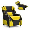 Kids Youth PU Leather Gaming Sofa Recliner with Headrest and Footrest-Yellow Fashion