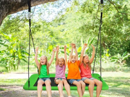 60 Inches Platform Tree Swing Outdoor with  2 Hanging Straps-Green For Cheap