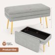 Velvet Upholstered Storage Bench with Removable Top-Grey Supply