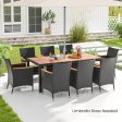 9 Pieces Outdoor Dining Set with Acacia Wood Tabletop Online Hot Sale