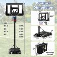 Portable Basketball Hoop with 8 to 10 Feet 5-Level Height Adjustable For Discount