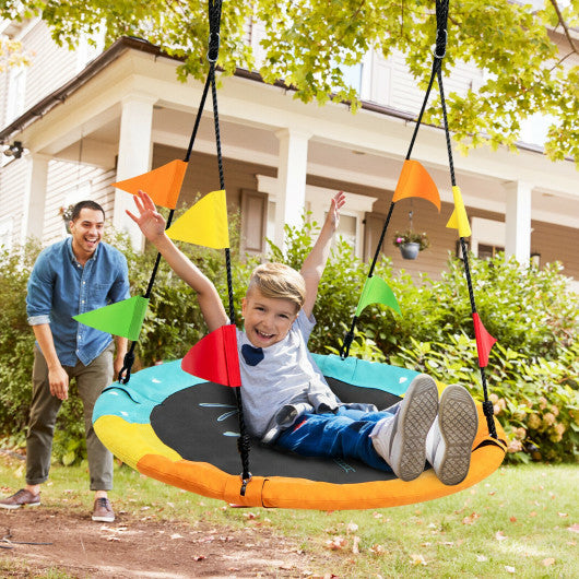 40 Inch Indoor Outdoor Flying Saucer Tree Swing with Hanging Strap Fashion