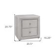 21  Light Gray Velvet Two Drawer Nightstand Supply