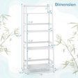 47.5 Inch 4-Tier Multifunctional Bamboo Bookcase Storage Stand Rack-White Cheap