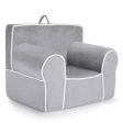 Upholstered Kids Sofa with Velvet Fabric and High-Quality Sponge-Gray Online now