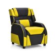 Kids Youth PU Leather Gaming Sofa Recliner with Headrest and Footrest-Yellow Fashion