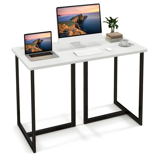 Modern Computer Desk 47 Inch Writing Study Table with Metal Frame Supply