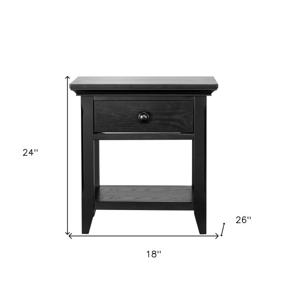 24  Black One Drawer Nightstand Sale