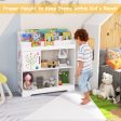 Kids Toy Storage Organizer with Book Shelf and Storage Cabinet-White on Sale