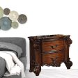 30  Chestnut Two Drawers Solid Wood Nightstand Online Sale